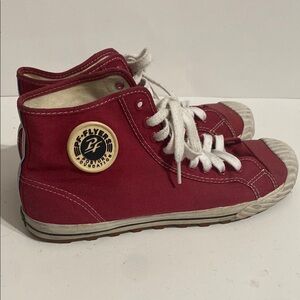 PF Flyers Grounder Hi Reiss NC Red Women Retro Sneakers PM11GH4F Size 11.5